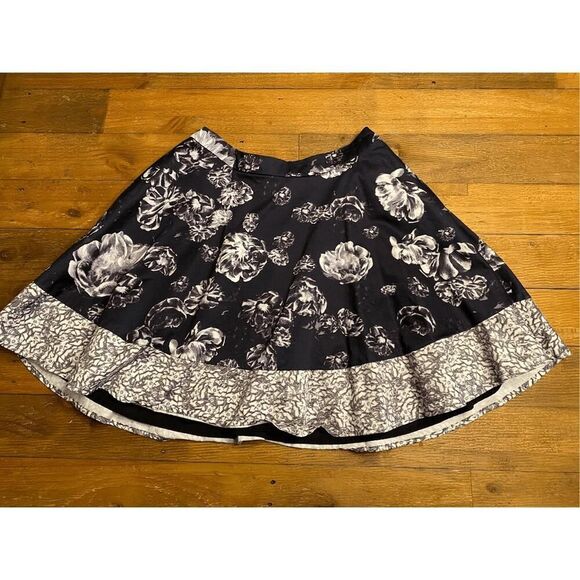 Prabal Gurung for Target size 8 Black White Floral A-Line Skirt spring - Picture 2 of 7